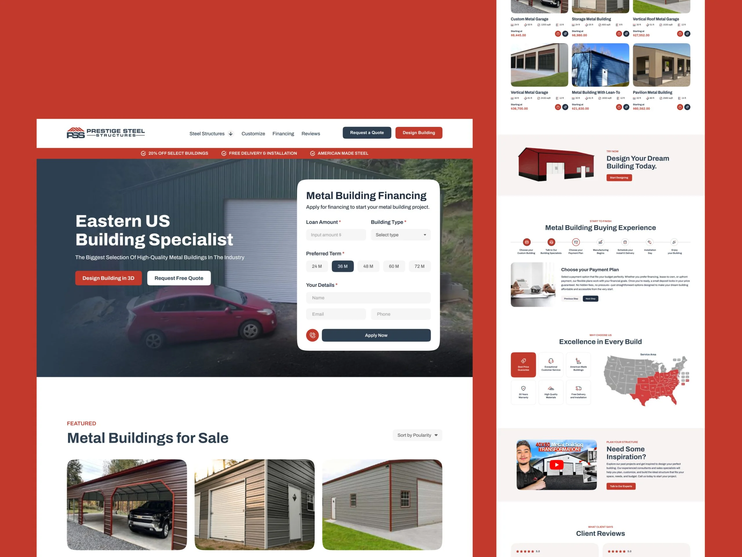 Metal Building Construction Company Website Design